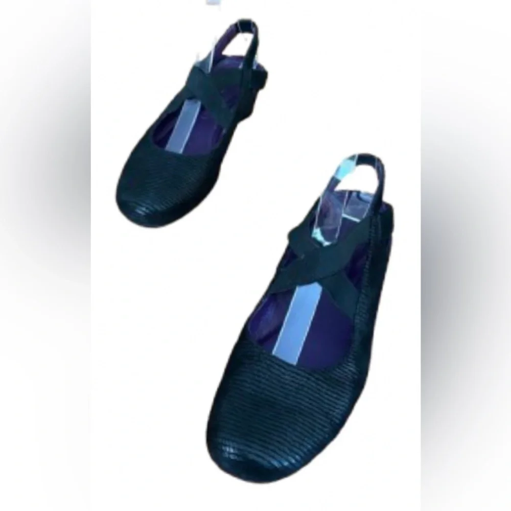 Van Eli Marjory blk w slght sprkle & elstc crss cross strps slngbk shoes SZ 6.5